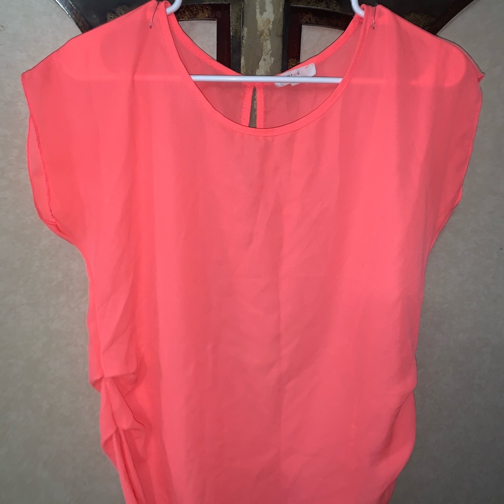Sheer coral shirt